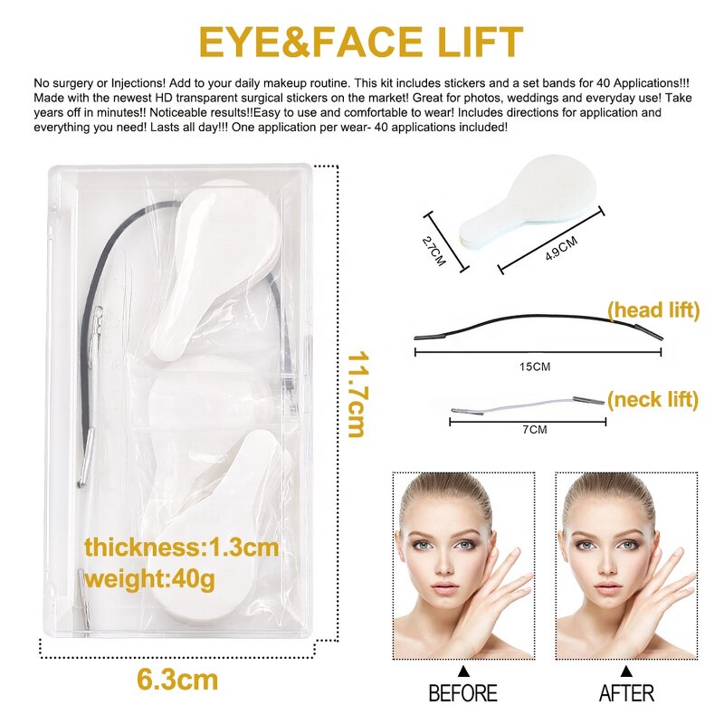 Eye Lifting Tape - Manufacturer - Private Label 20/40/60 Pcs Invisible Wrinkle Removal V Face Lift