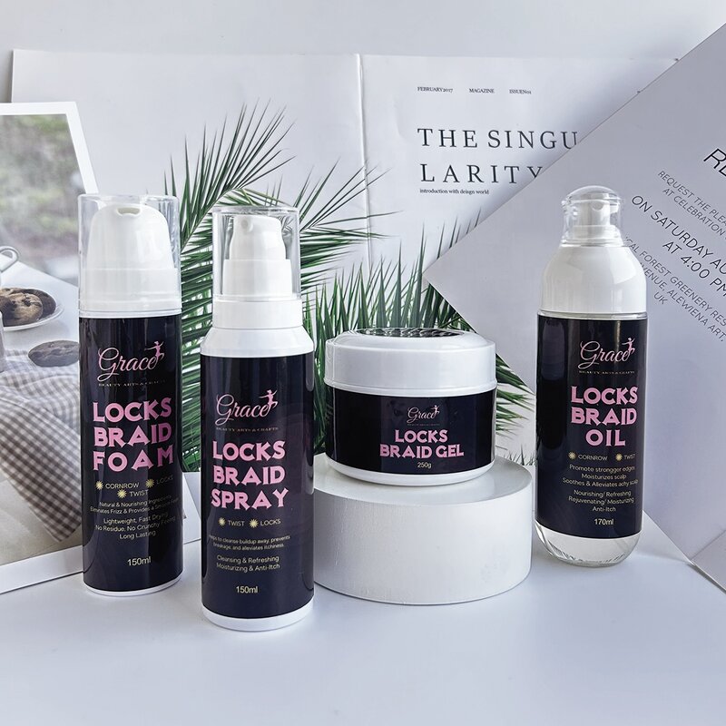 Hair Styling Kit - Manufacturer - Custom Logo Lock Twist Gel Braid Oil Extreme Hold Spray Foam