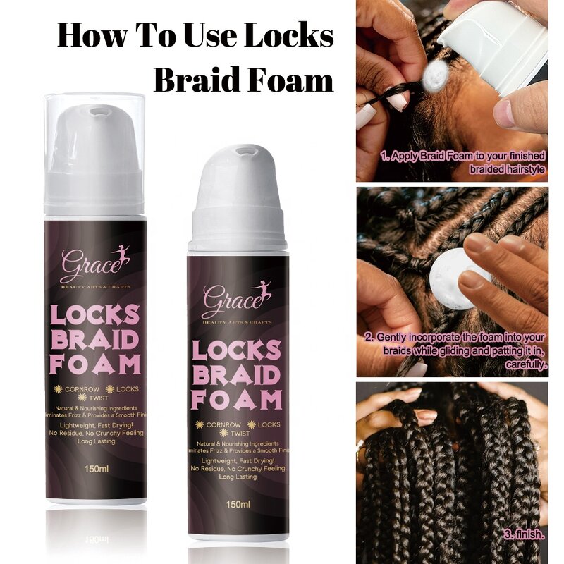 Hair Styling Kit - Manufacturer - Custom Logo Lock Twist Gel Braid Oil Extreme Hold Spray Foam