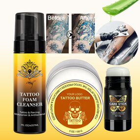 Tattoo Aftercare Kit - Manufacturer - Private Label Cleansing Foam Healing Balm Organic Tattoo Butter