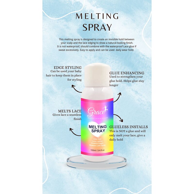 Lace Melting Spray - Manufacturer - Private Label Strong Hold Quick Dry Invisible Finishing Hair Spray