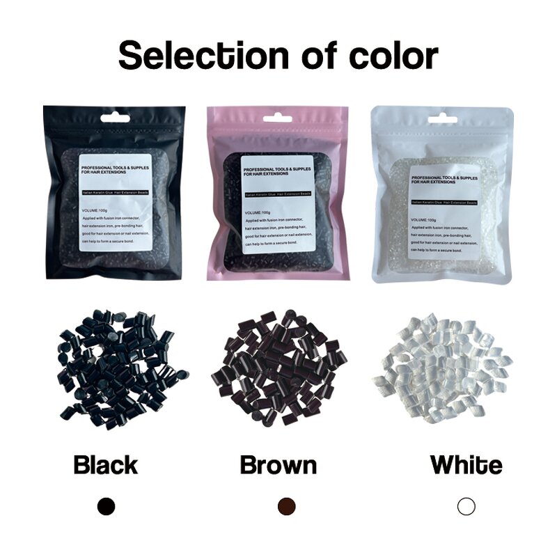 Keratin Glue Grains - Manufacturer - Private Label Italian White Black Brown Hot Melt Fusion Beads