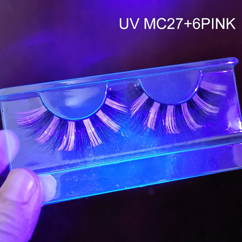 Glow in the Dark Eyelashes - Manufacturer - Mink Lashes Halloween Strip Lashes Under UV Light