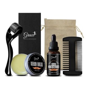 Men Beard Growth Set - Manufacturer - Serum Oil Balm Comb Stimulate Beard Hair Growth