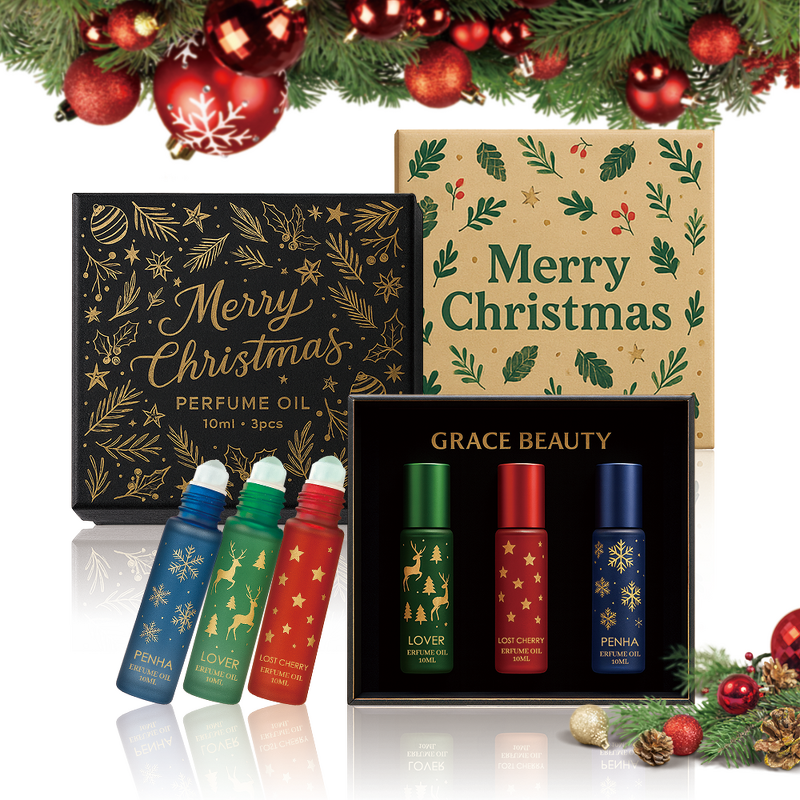 Pheromone Roller Perfume Kit - Manufacturer - Luxury 3in1 Fruity Floral Amber Festival Gift Roll-on