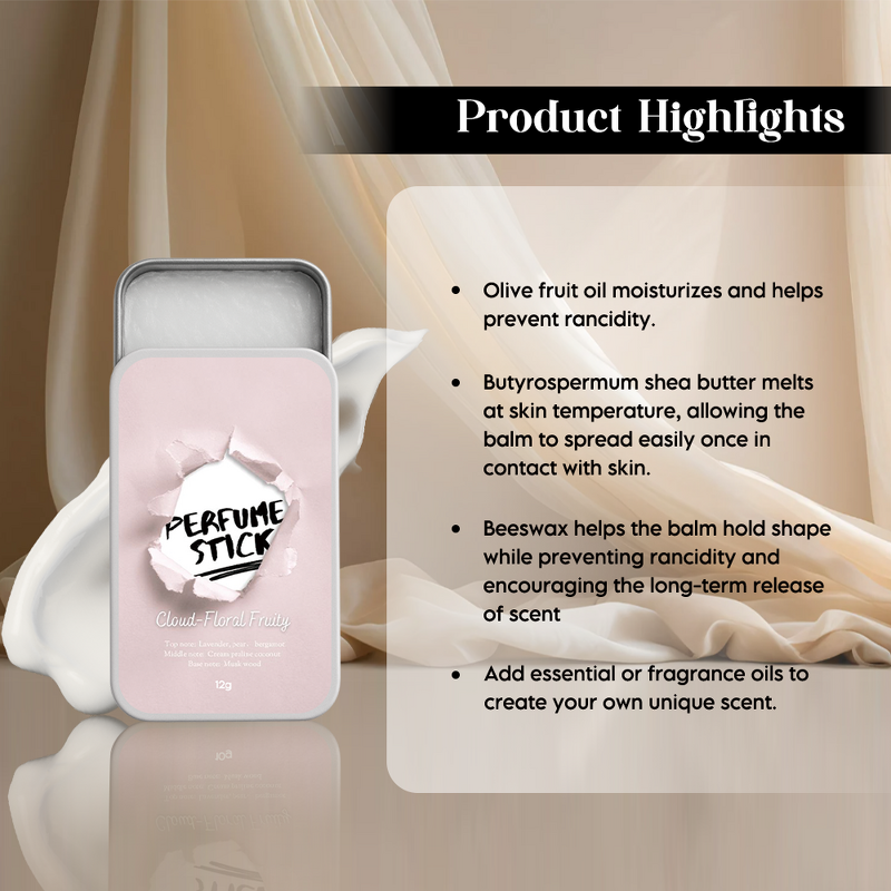 Solid Perfume Balm - Manufacturer - Private Label Vegan Fruity Floral Original Aroma Long Lasting