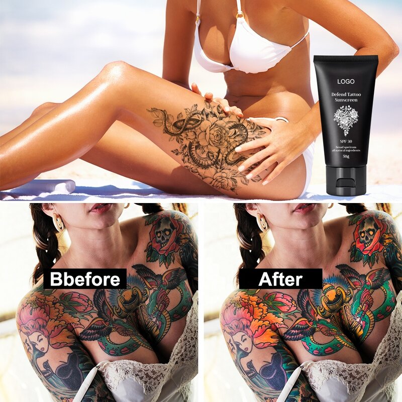 Tattoo Sunscreen Lotion - Manufacturer - Custom Logo SPF 30 UVA/UVB Protection Color Moisturizer
