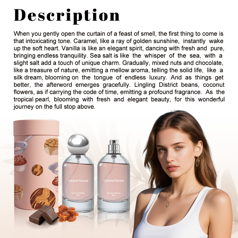 Women's Eau De Parfum Spray - Manufacturer - Luxury 80ml Sweet Caramel Gourmand Aroma Fragrance
