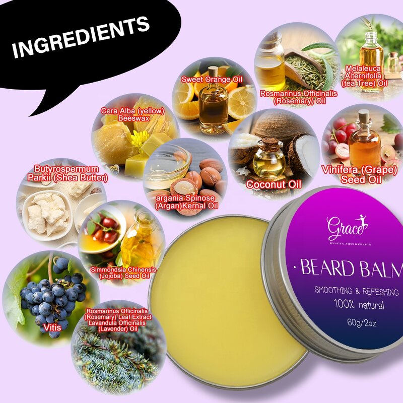 Men Beard Care Kit - Manufacturer - Hot Selling Trimming Brush Comb Balm Oil Serum Growth Set