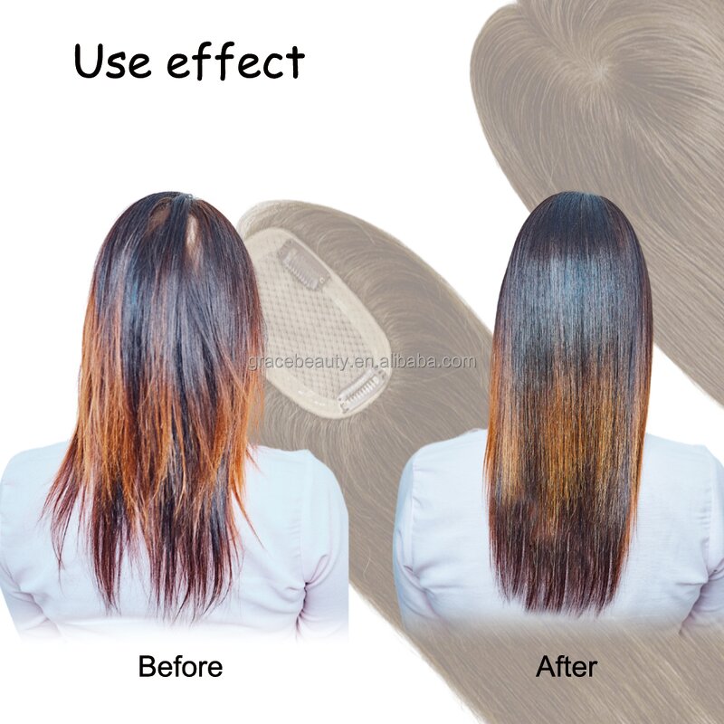 Silk Base Hair Topper - Manufacturer - Premium Virgin Human Hair Highlight Blonde With Clips