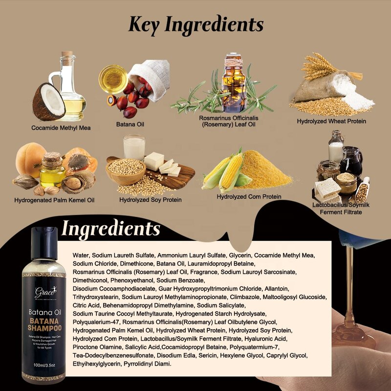 Batana Hair Care Kit - Manufacturer - Private Label Anti Hair Loss Shampoo Conditioner Spray Oil Butter