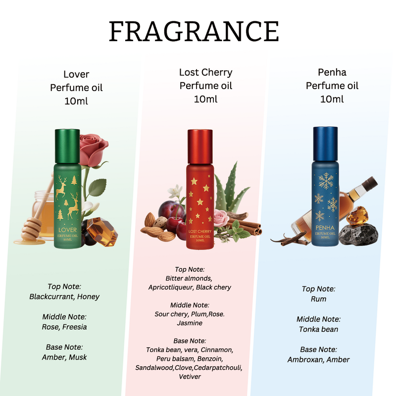 Pheromone Roller Perfume Kit - Manufacturer - 3in1 Fruity Floral Amber Christmas Gift Roll-on