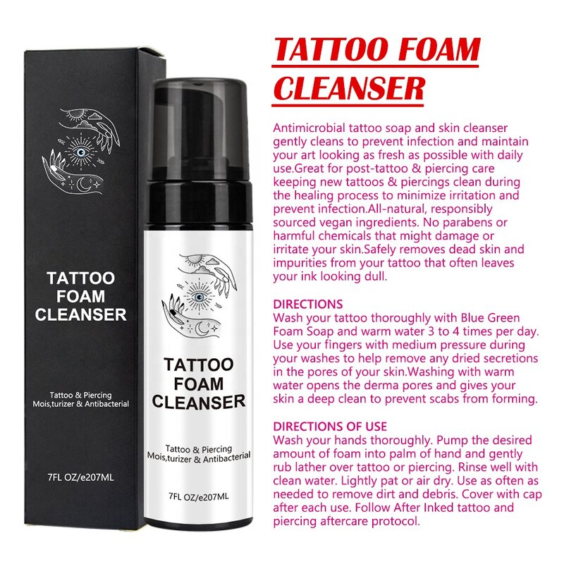 Tattoo Foam Cleanser - Manufacturer - Custom Logo Deep Cleansing Brightening Vegan Aftercare
