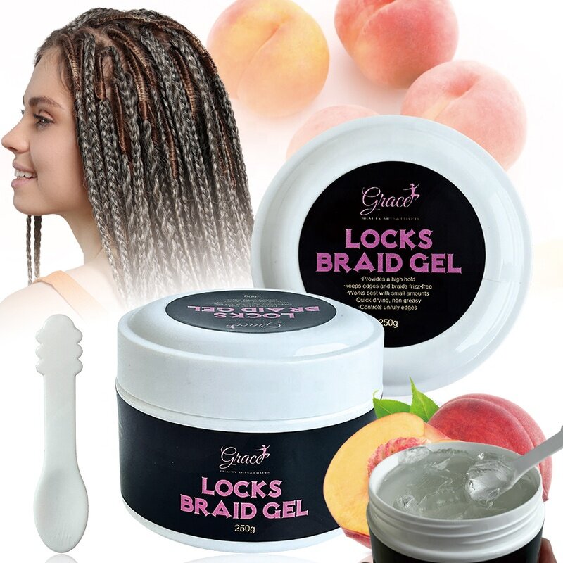 Hair Styling Wax Gel - Manufacturer - Custom Logo 250g Peach Scent Strong Hold Lock Twist Braid