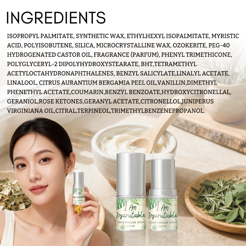 Solid Perfume Balm Stick - Manufacturer - Custom Packaging Jasmine Bergamot Amber Musk Floral