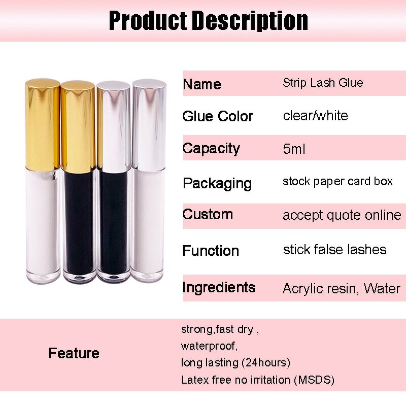 Eyelash Adhesive Glue - Manufacturer - Private Label Latex Free Vegan No Odor Ultra Strong Hold