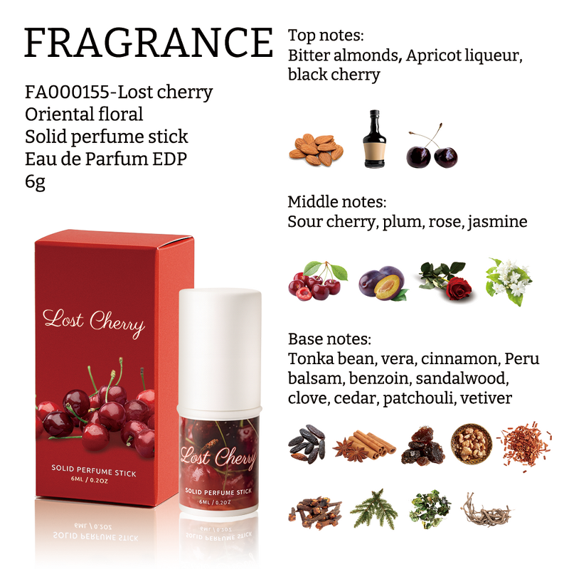Solid Perfume Stick - Manufacturer - Custom 6g Bluebell Cherry Amber Musk Floral Fragrance Parfum