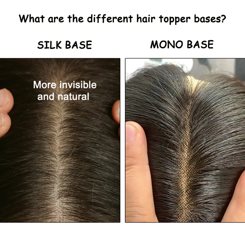 Silk Base Hair Topper - Manufacturer - Clip in 3*5'' Black Blonde Invisible No Knot Virgin Human Hair