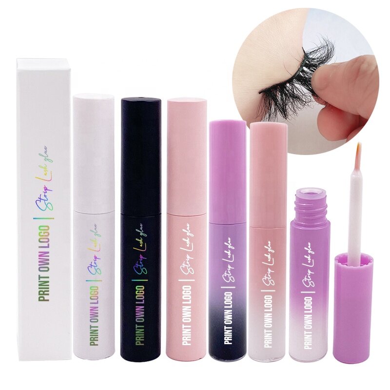 Eyelash Glue - Manufacturer - Custom Waterproof 5ml Latex Free Strong Lash Adhesive Pink Full Strip