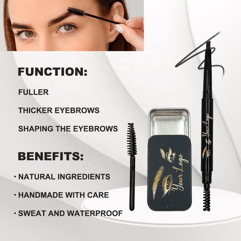 Eyebrow Styling Set - Manufacturer - 3 in 1 Waterproof Eyebrow Gel Soap Pencil Wax Set With Brush