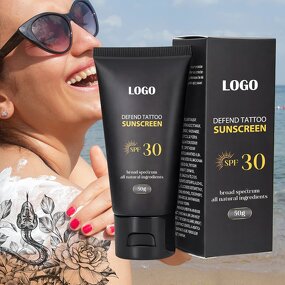 Tattoo Sunscreen Lotion - Manufacturer - Custom Logo SPF 30 UVA/UVB Protection Color Moisturizer