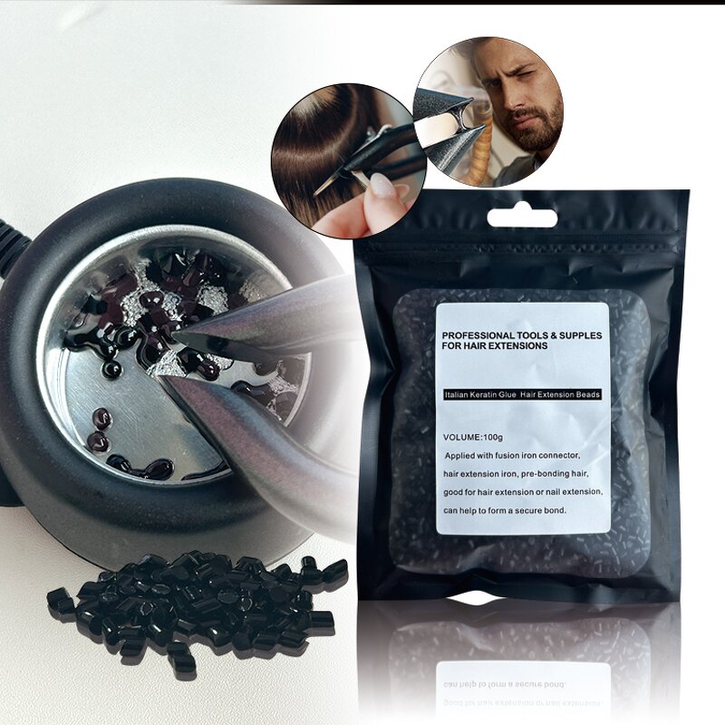 Keratin Glue Grains - Manufacturer - Private Label Italian White Black Brown Hot Melt Fusion Beads