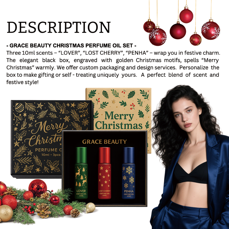 Pheromone Roller Perfume Kit - Manufacturer - 3in1 Fruity Floral Amber Christmas Gift Roll-on