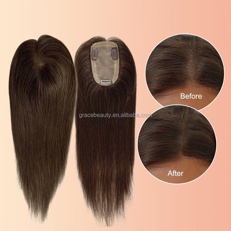 Silk Base Hair Topper - Manufacturer - Premium Virgin Human Hair Highlight Blonde With Clips