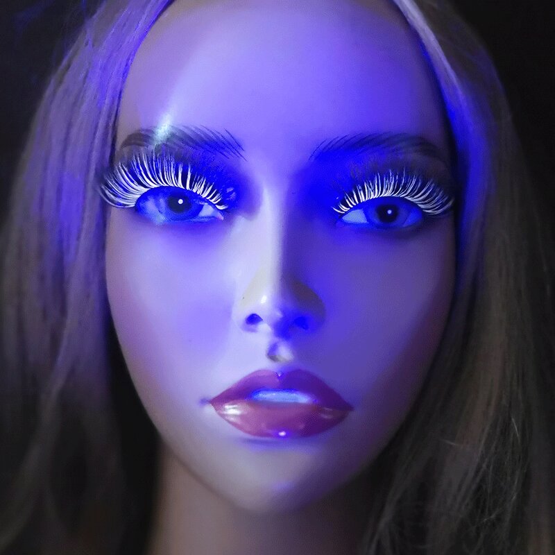 Glow in the Dark Eyelashes - Manufacturer - Mink Lashes Halloween Strip Lashes Under UV Light
