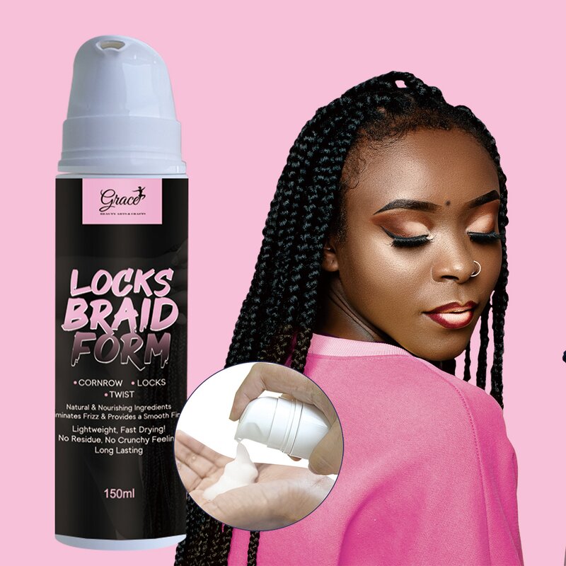 Locks Braid Foam Mousse - Manufacturer - No Frizz Fraying Long Lasting Style Shine Cream Type