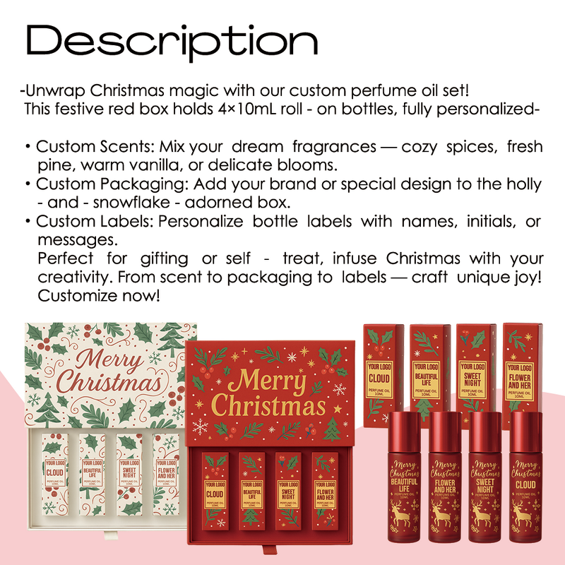 Pheromone Roller Perfume Kit - Manufacturer - Luxury 4in1 Fruity Vanilla Musk Festival Gift Roll-on