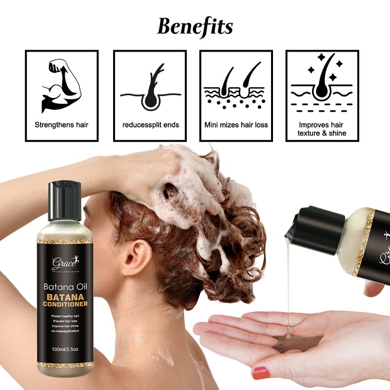 Batana Hair Care Set - Manufacturer - Custom Logo Anti Hair Loss Shampoo Conditioner Spray Oil Butter