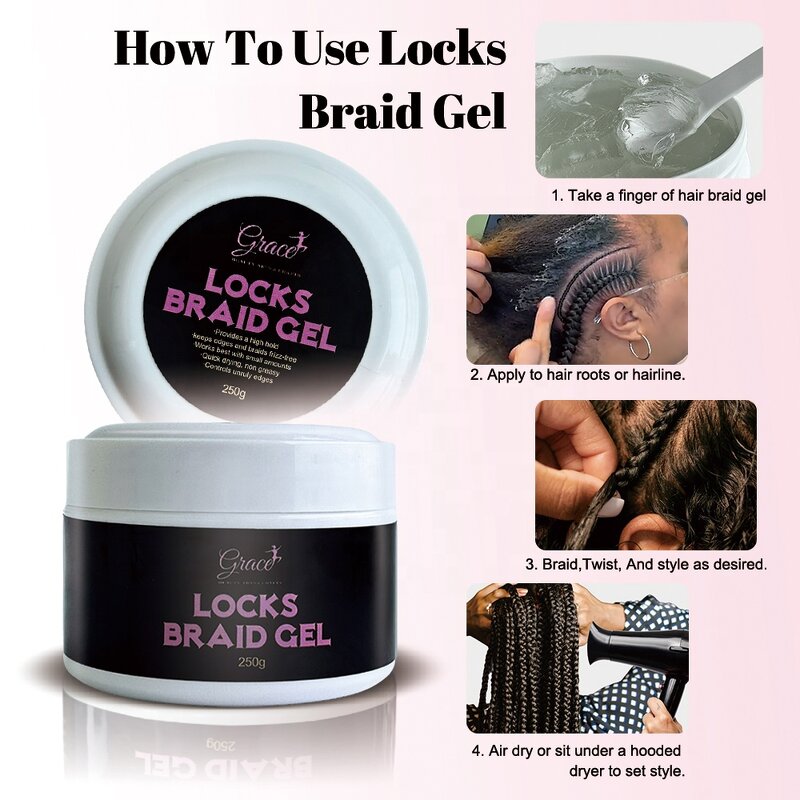 Hair Styling Kit - Manufacturer - Custom Logo Lock Twist Gel Braid Oil Extreme Hold Spray Foam