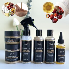 Batana Hair Care Set - Manufacturer - Custom Logo Anti Hair Loss Shampoo Conditioner Spray Oil Butter