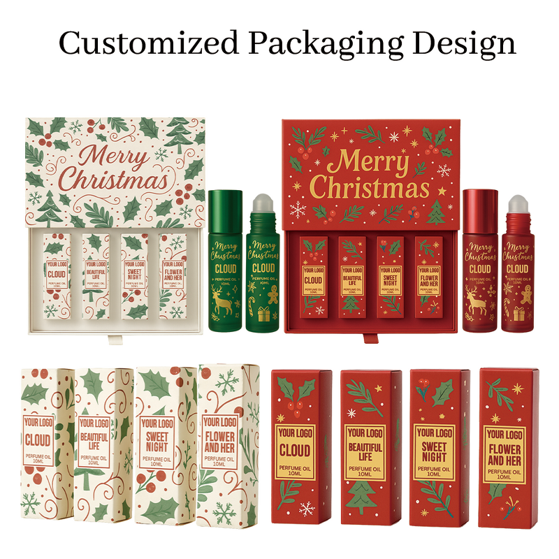 Pheromone Roller Perfume Kit - Manufacturer - Custom 4in1 Fruity Vanilla Musk Festival Gift Roll-on