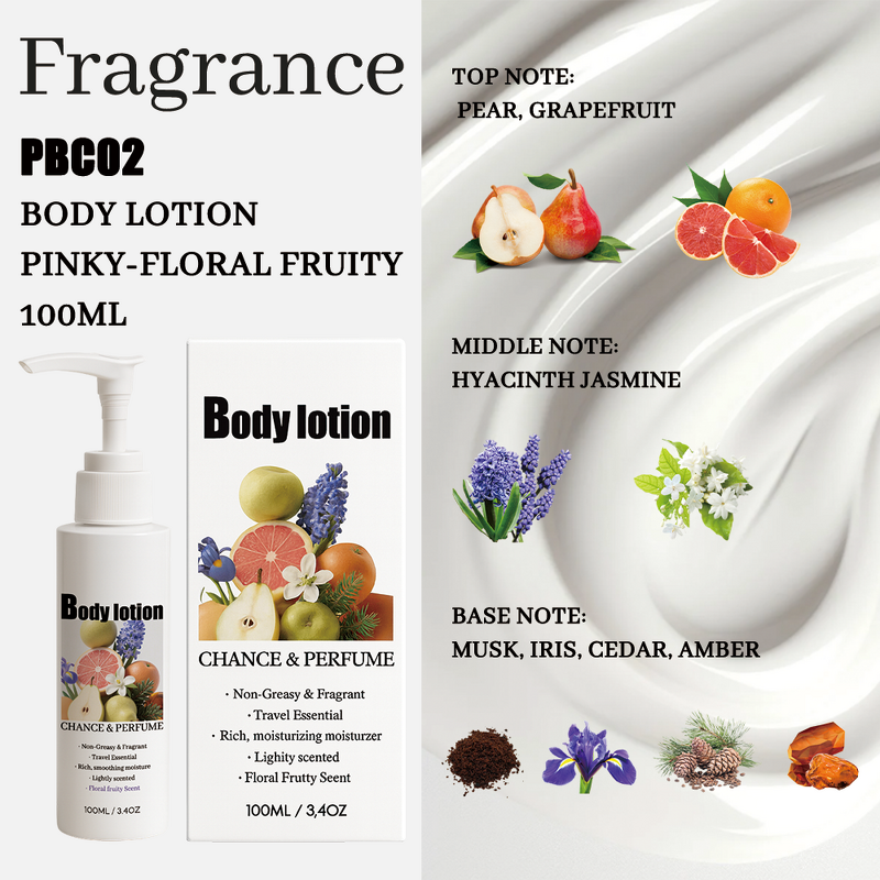 Perfumed Body Lotion - Manufacturer - Custom 100ml Refreshing Floral Fruity Nourishing Moisturizing
