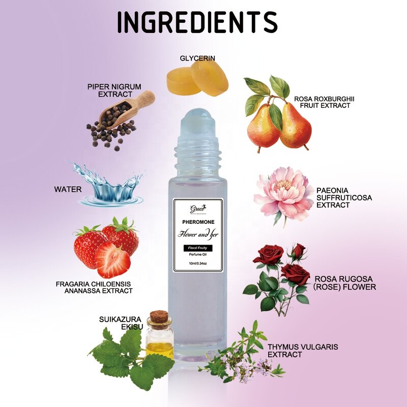 Rollerball Perfume Oil - Manufacturer - Private Label Non-alcholic Pear Strawberry Black Currant Peony