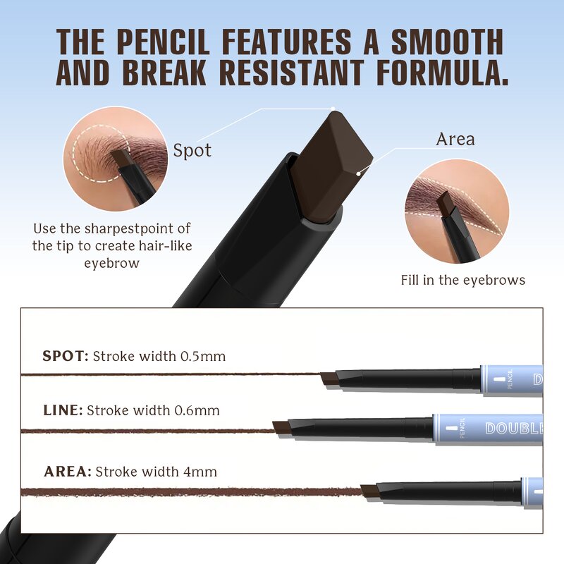 Eyebrow Pencil Manufacturer - Maycheer 3 Color Slim Double Head with Brush