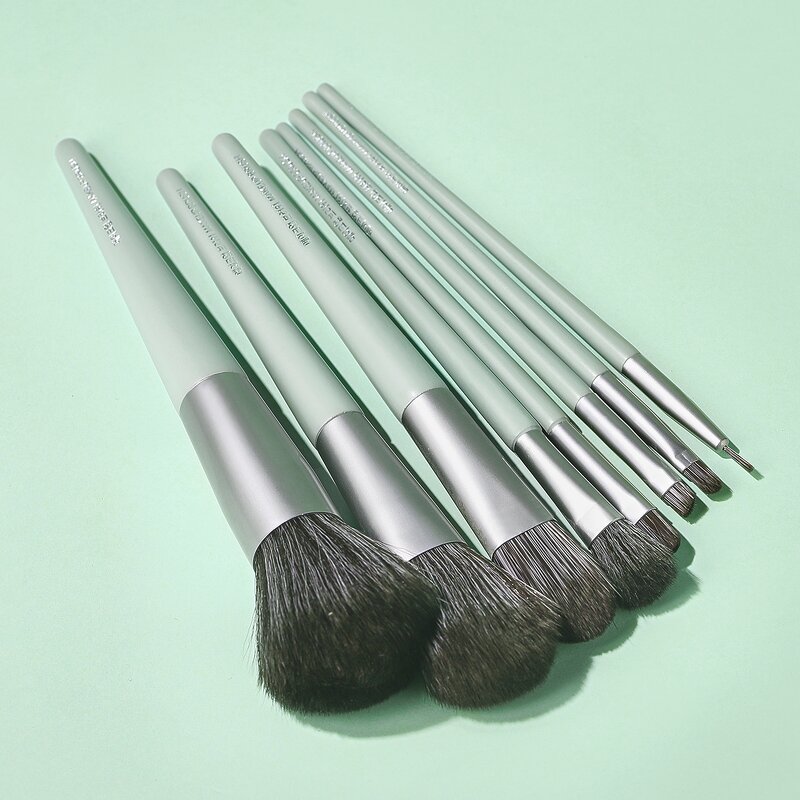 Makeup Brushes Set Manufacturer - KARTLAN Silver Luxury 9 Pieces Synthetic Vegan