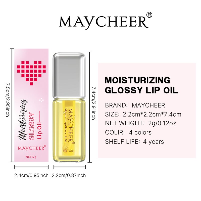 Lip Oil Manufacturer - Maycheer Hot Selling 2g Non Sticky Hydrating Cherry Glossy