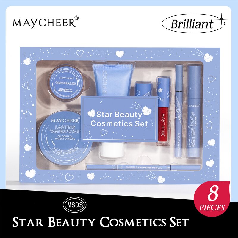 Makeup Set Manufacturer - Maycheer 8pcs Full Cosmetics Set Foundation Lipgloss