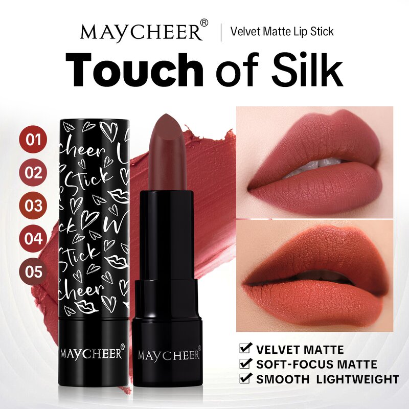Lipstick Manufacturer - Maycheer 5 Color Waterproof Custom Matte