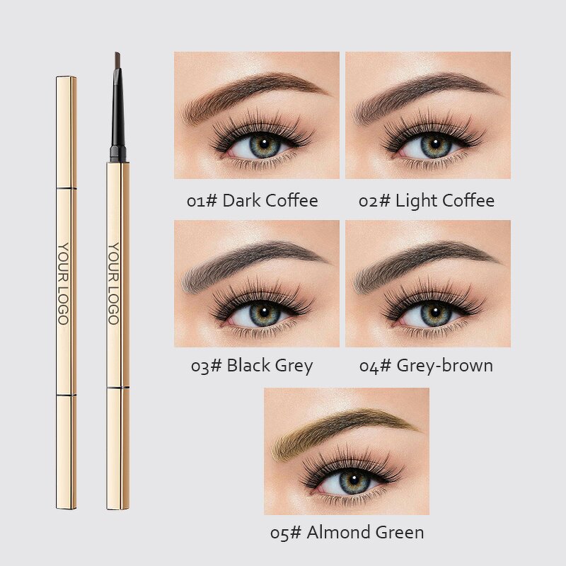 Eyebrow Pencil Manufacturer - Private Label with Brush Natural Waterproof 5 Color