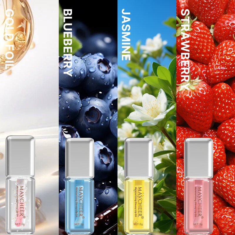 Lip Oil Manufacturer - Maycheer Popular Glow Clear 3 Color Fruit Tint Changing