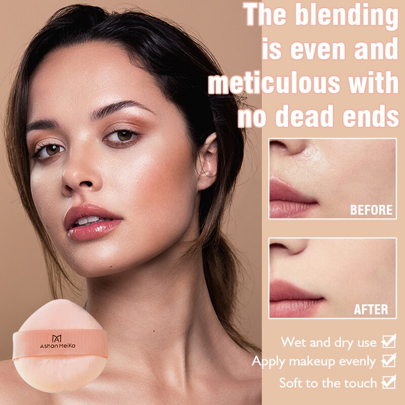 Powder Puff Manufacturer - ASHAN MEIKO Round Loose Powder Thick Soft Velour