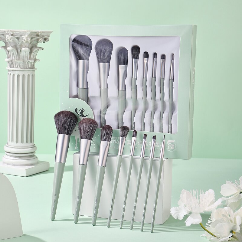 Makeup Brushes Set Manufacturer - KARTLAN Silver Luxury 9 Pieces Synthetic Vegan