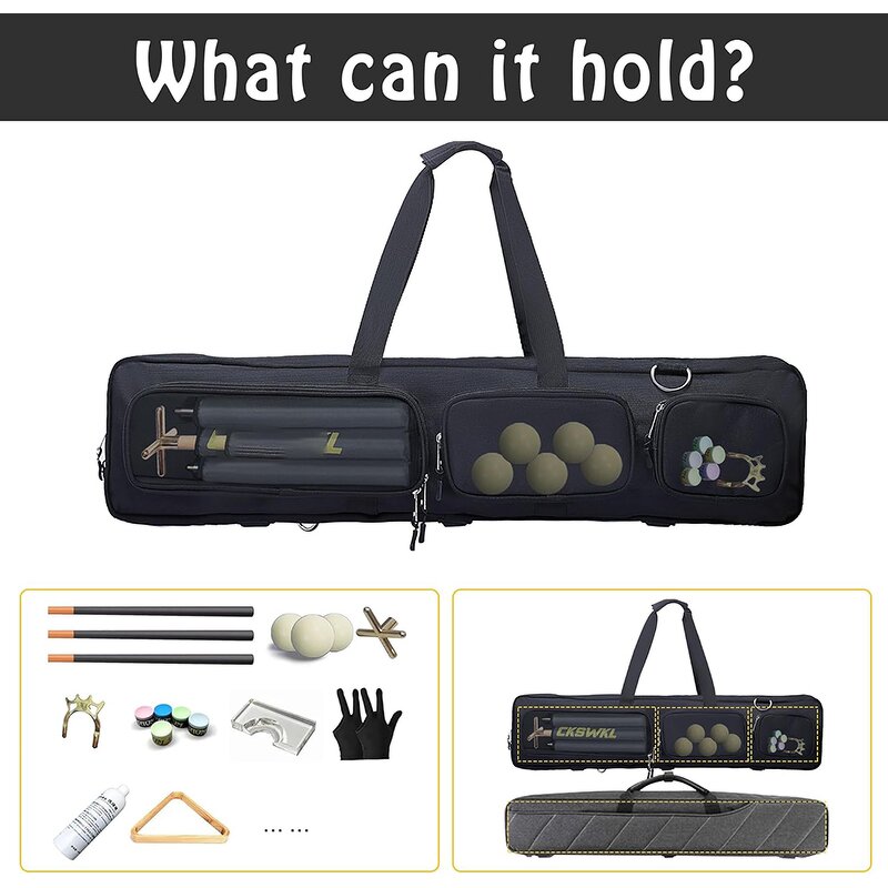 Billiard Cue Case - Manufacturer - Free Sample Custom Logo Waterproof 1 Butt 2 Shafts 3 Holes