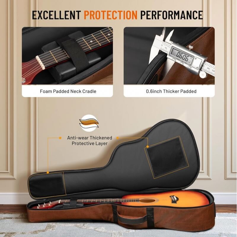Classic Guitar Gig Bag - Manufacturer - Free Sample Fashion Brown Soft Music Instrument Cover for Men Women