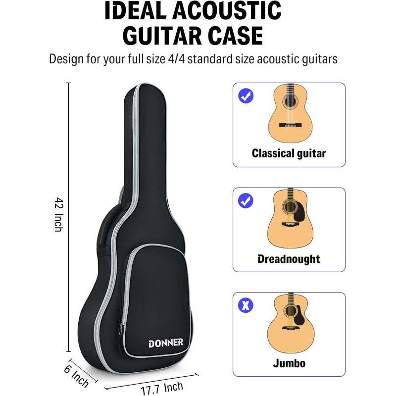 Acoustic Guitar Gig Bag - Manufacturer - Free Sample Waterproof OEM Reinforced Padded Bass Guitar Case