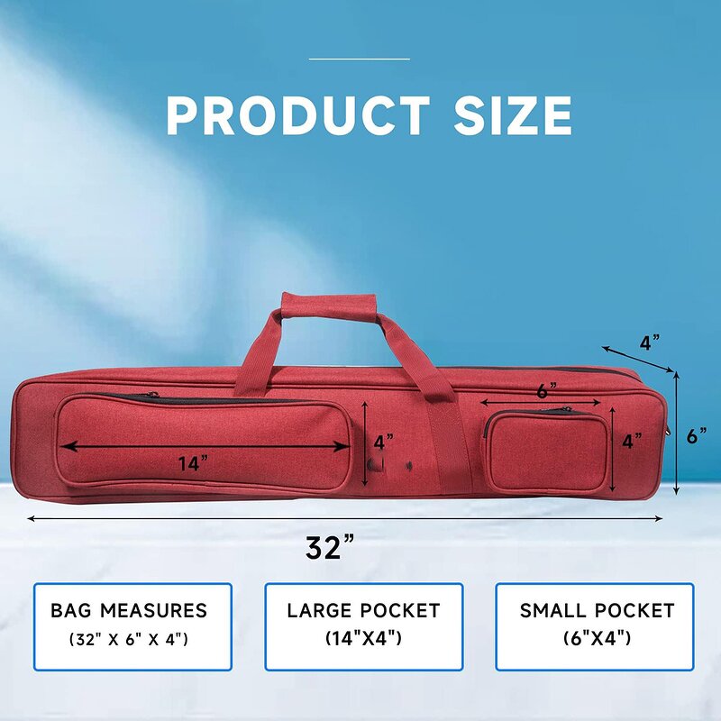 Billiard Cue Case - Manufacturer - Free Sample Custom Logo Waterproof 1 Butt 2 Shafts 3 Holes